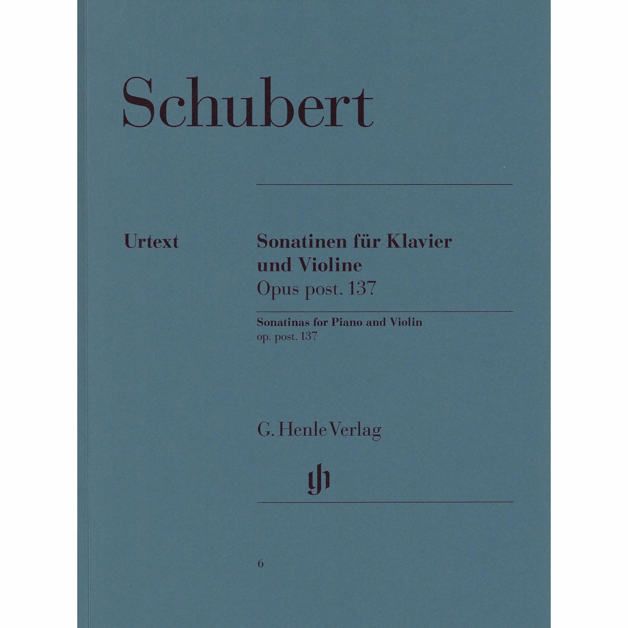 Schubert -- Sonatinas, Op. post. 137 for Violin and Piano