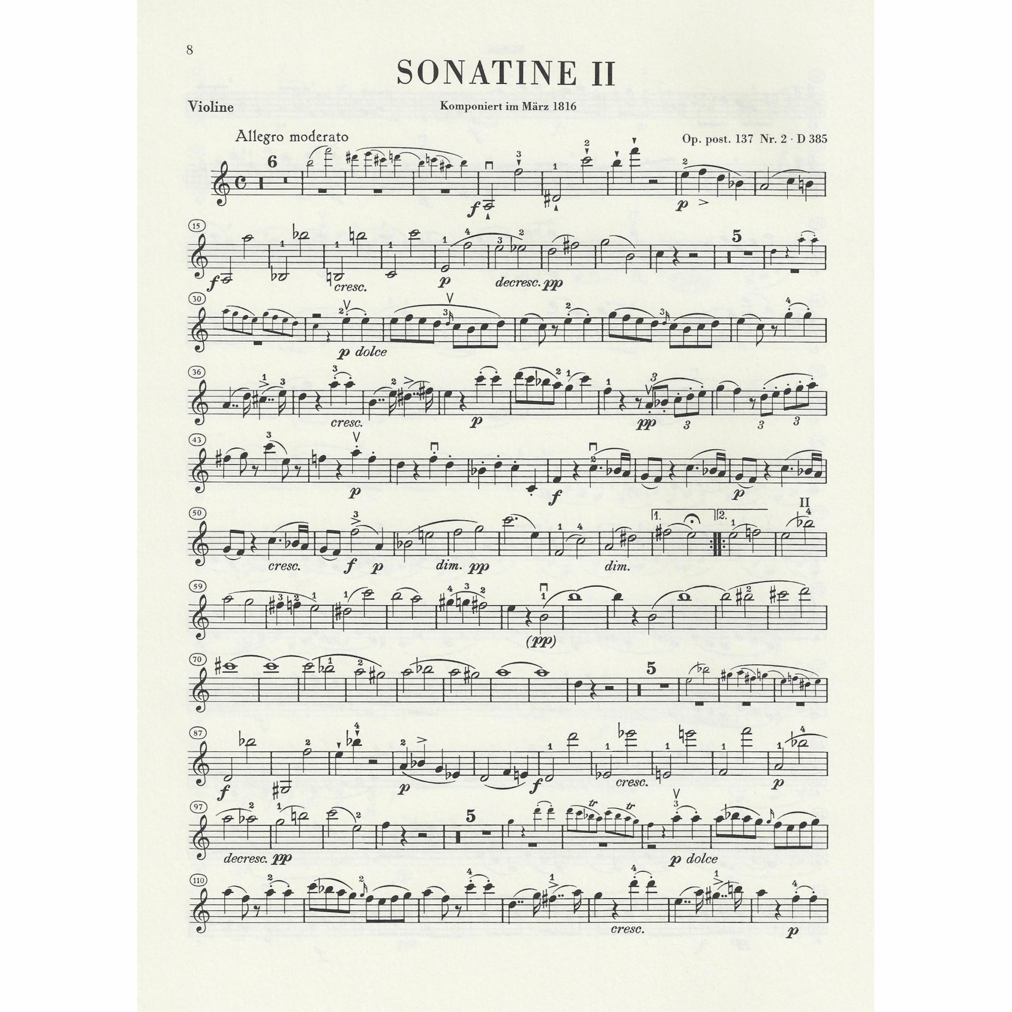 Sample: Marked Violin Part (No. 2)