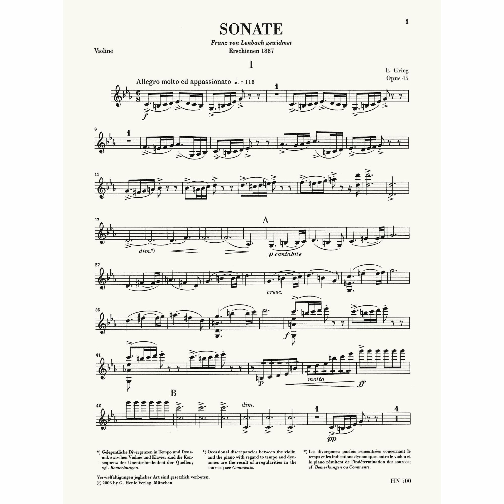 Sample: Urtext Violin Part