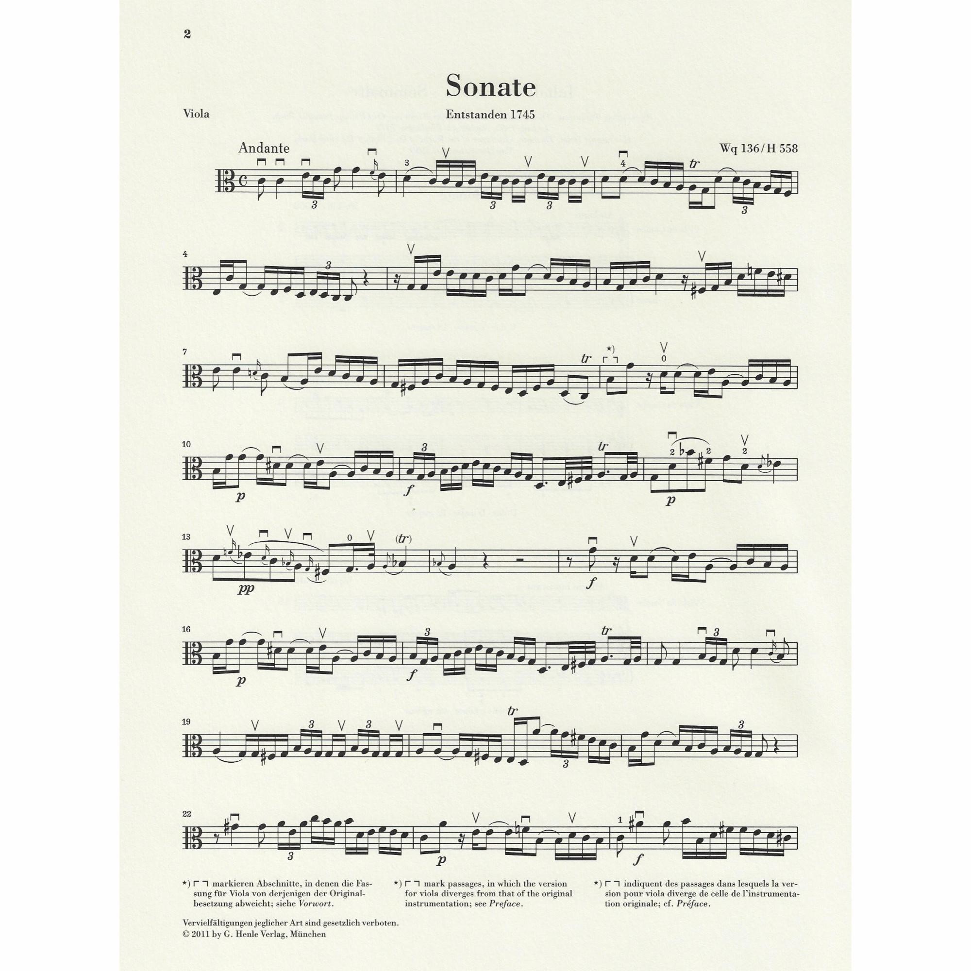 Sample: Marked Viola Part