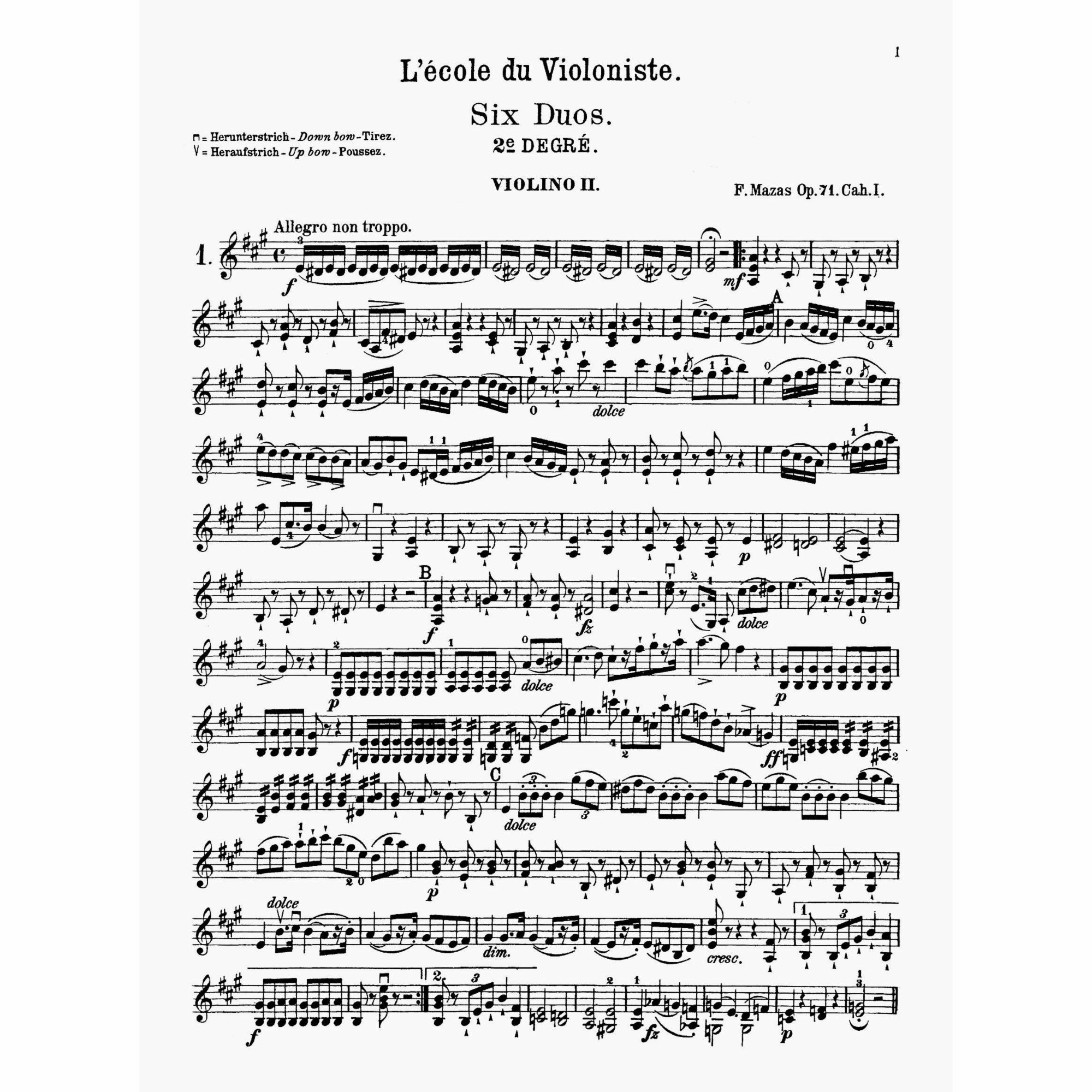 Sample: Violin II (Pg. 1)