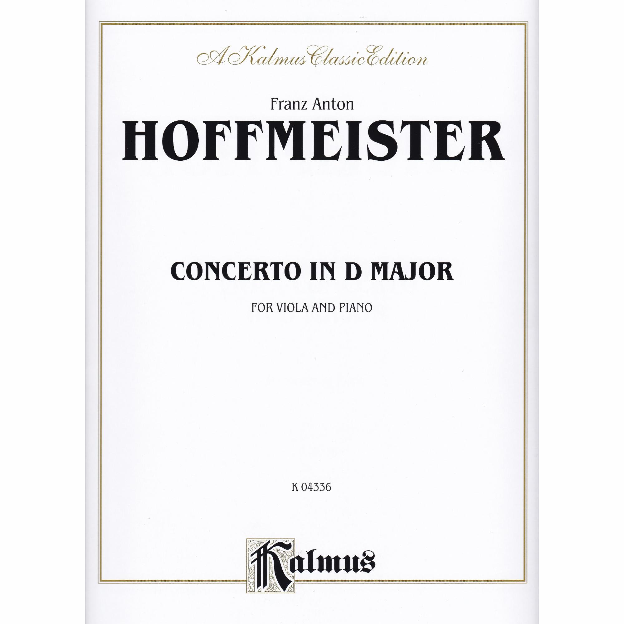 Hoffmeister -- Concerto in D Major for Viola and Piano