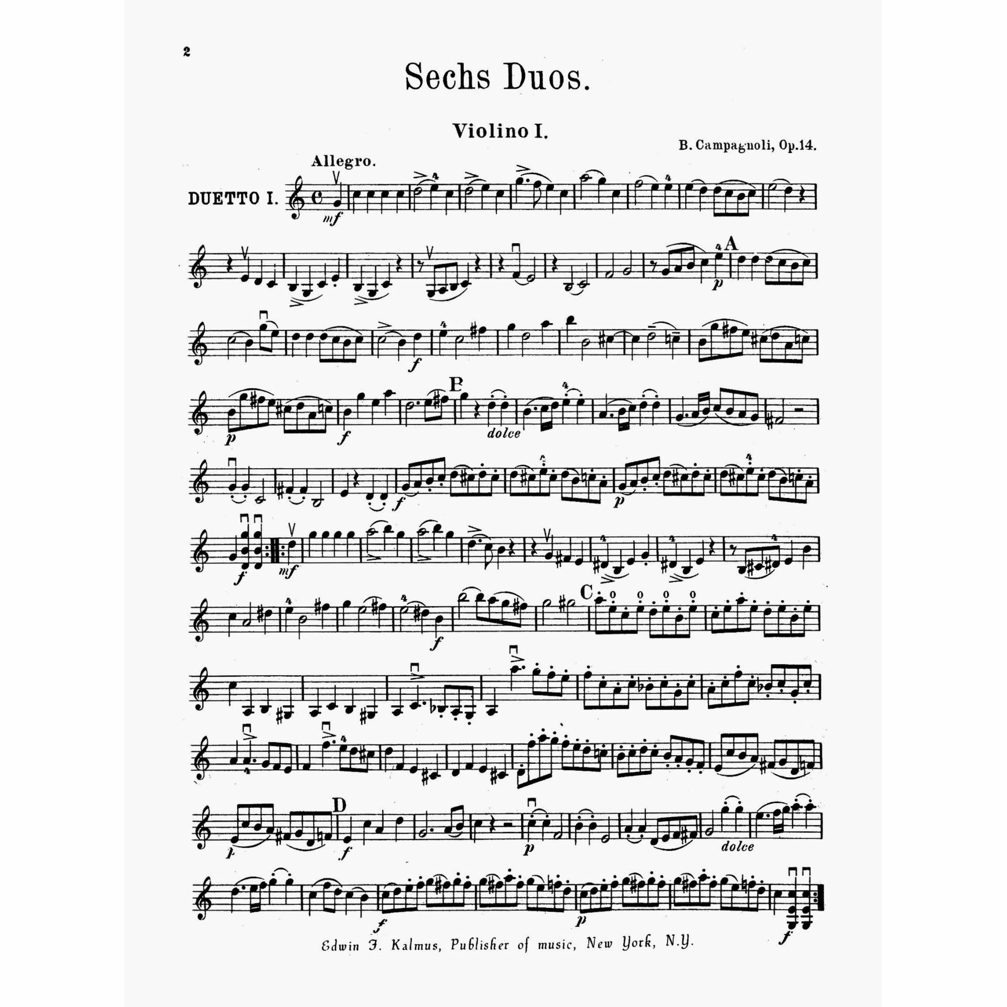 Sample: Violin I (Pg. 2)