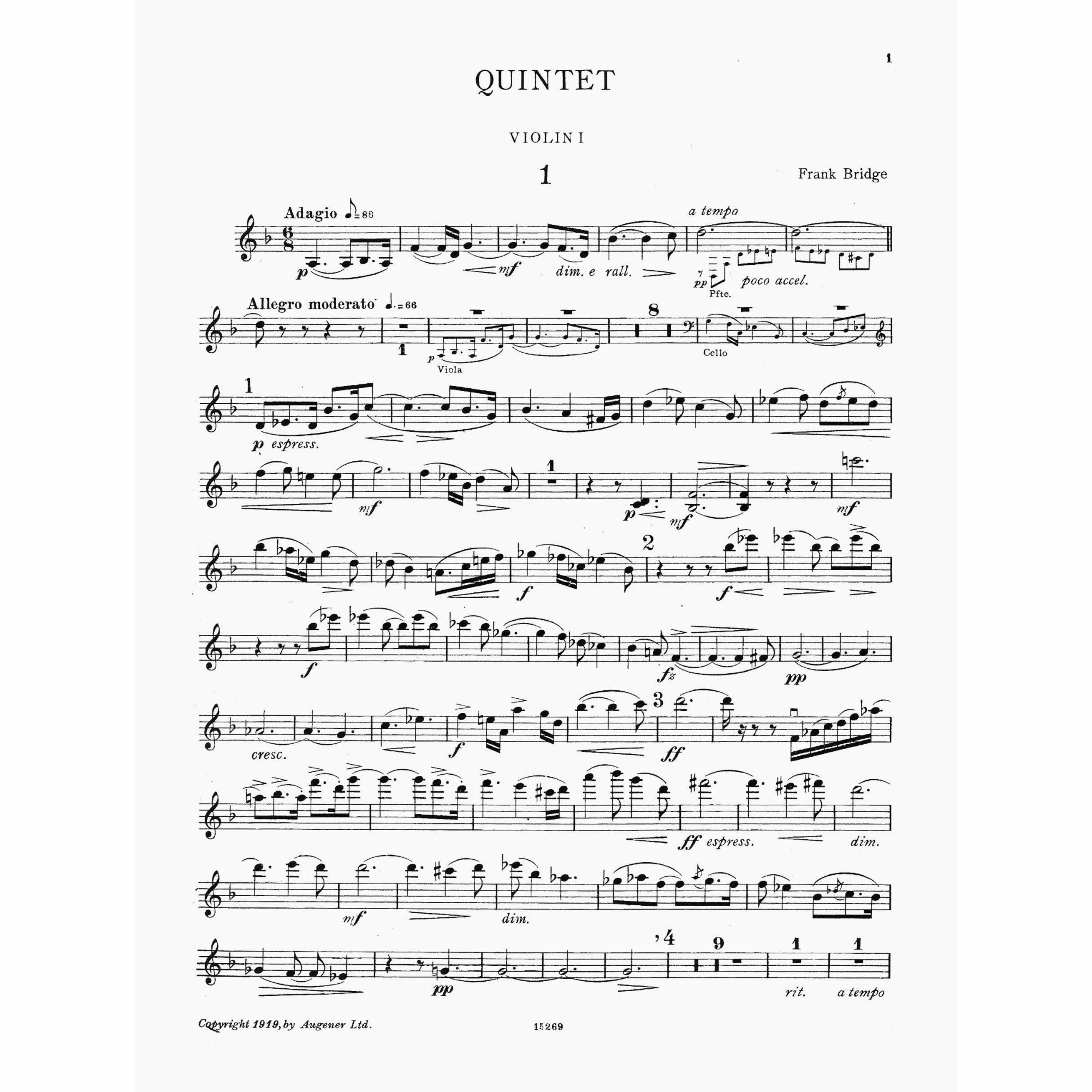 Sample: Violin I (Pg. 1)