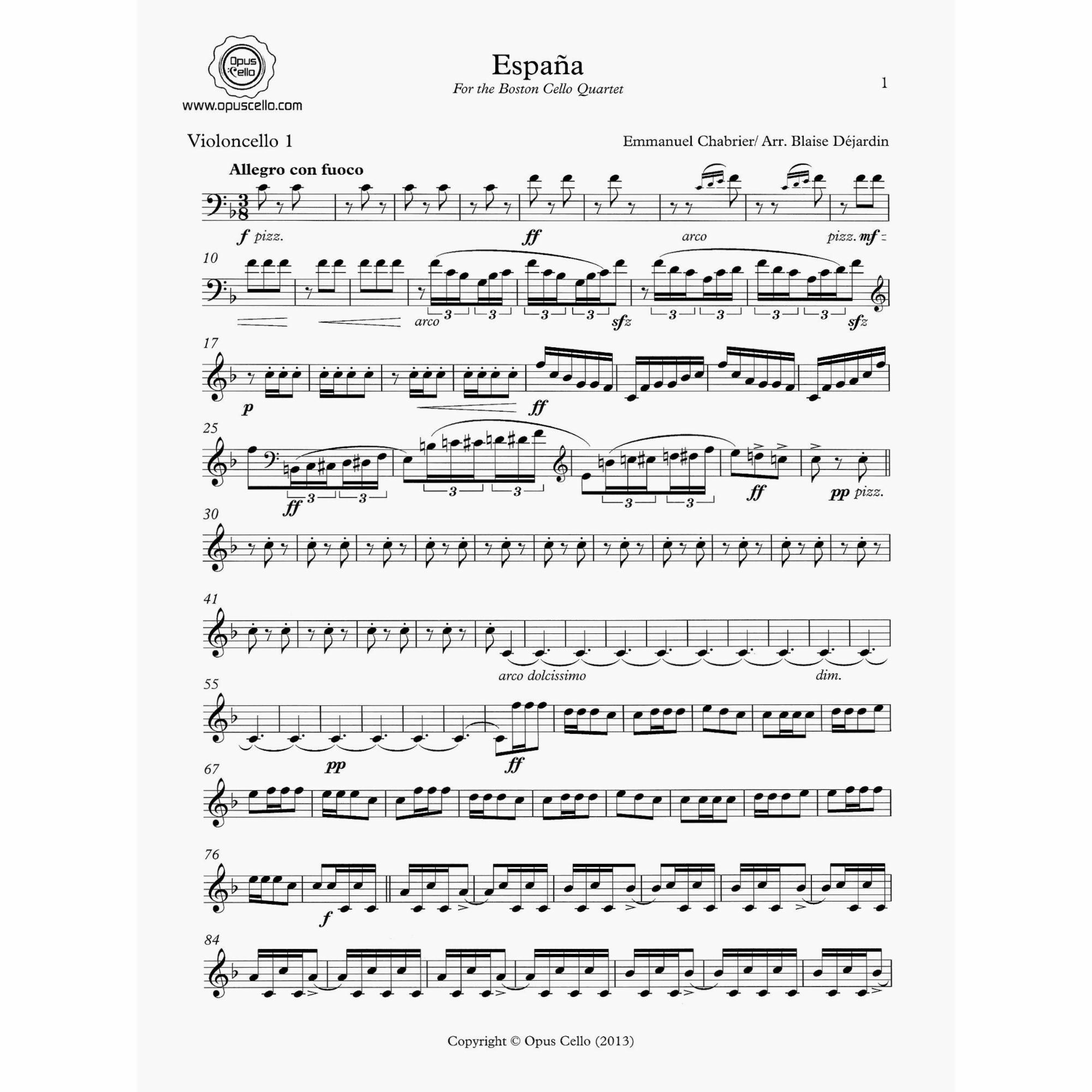 Sample: Cello I Part