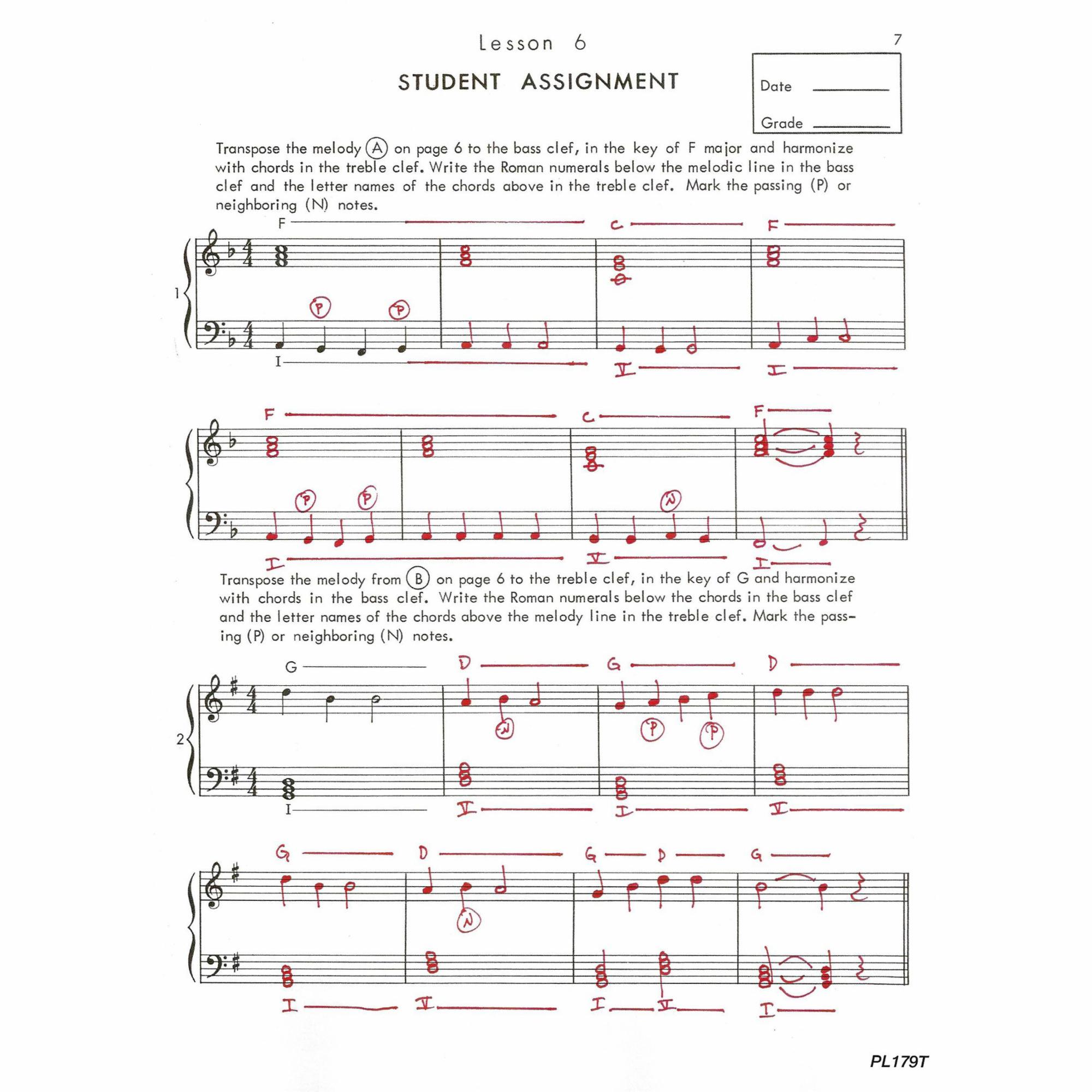 Sample: Answer Keys (Pg. 7) 