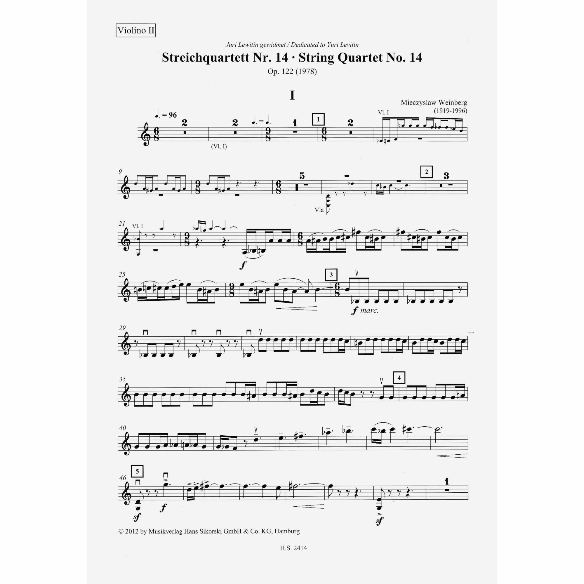 Sample: Violin II (Pg. 1)