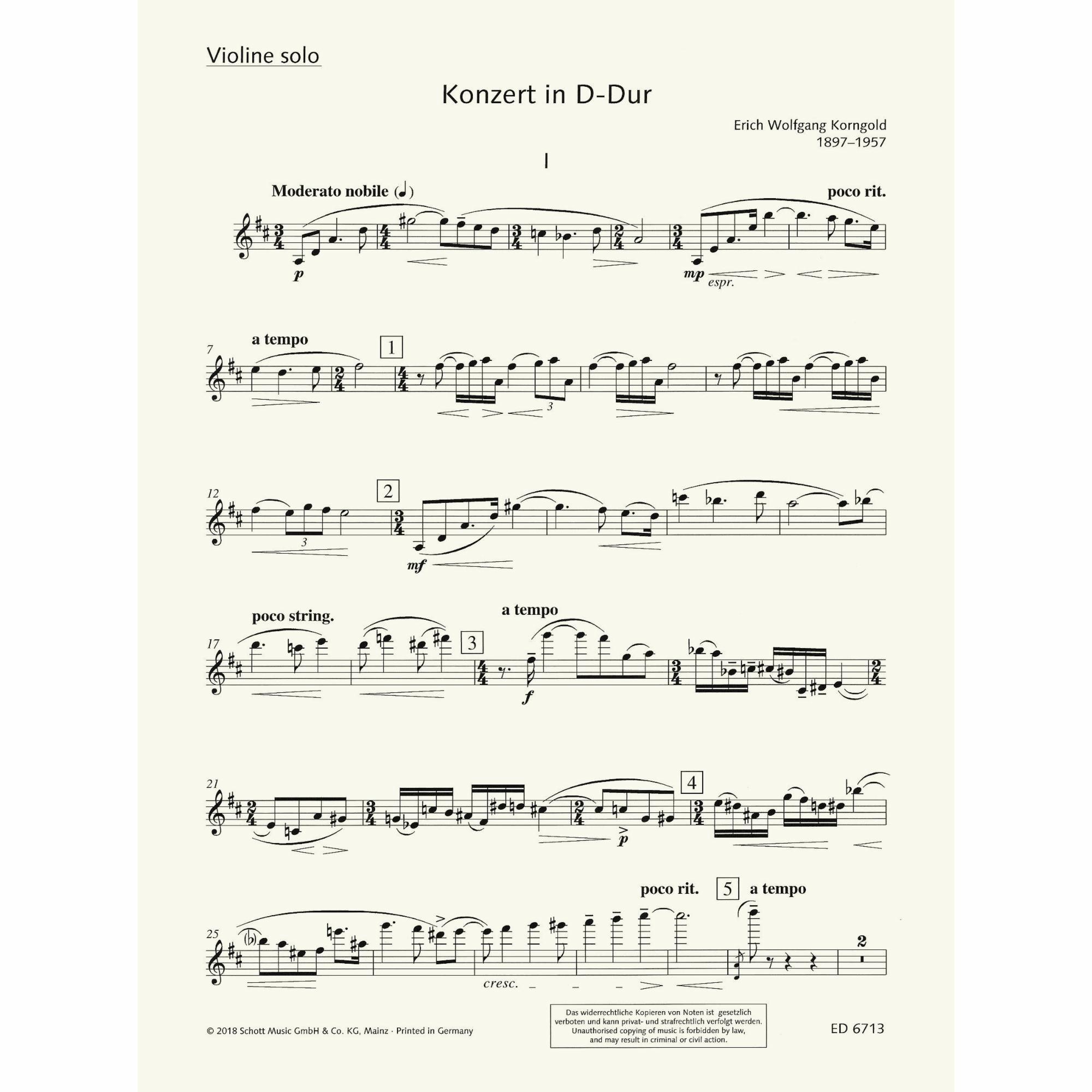 Sample: Unmarked Violin Part