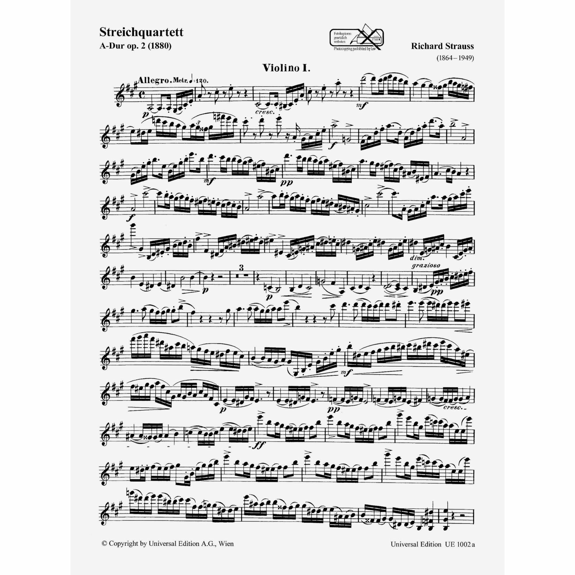 Sample: Violin I (Pg. 1)