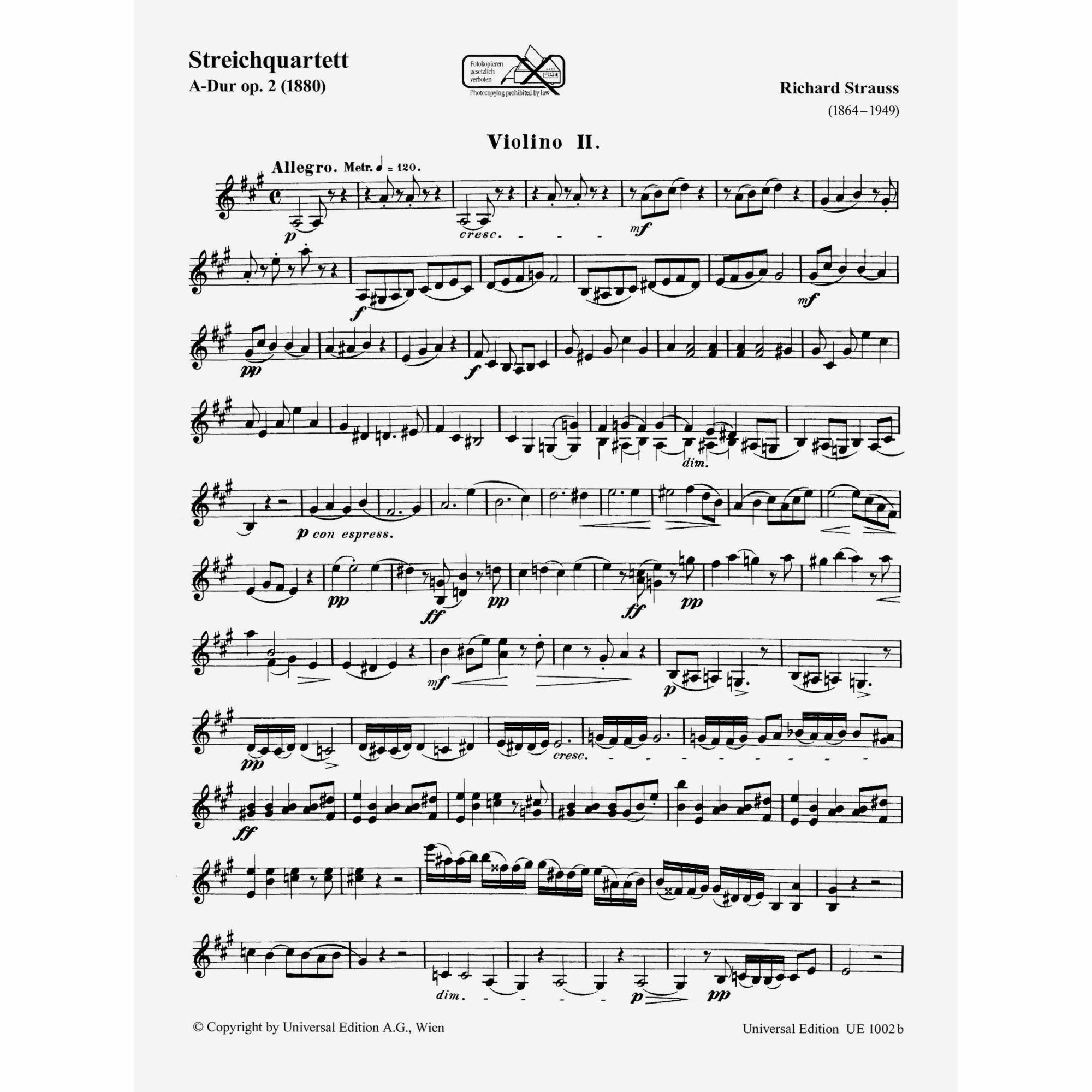 Sample: Violin II (Pg. 1)