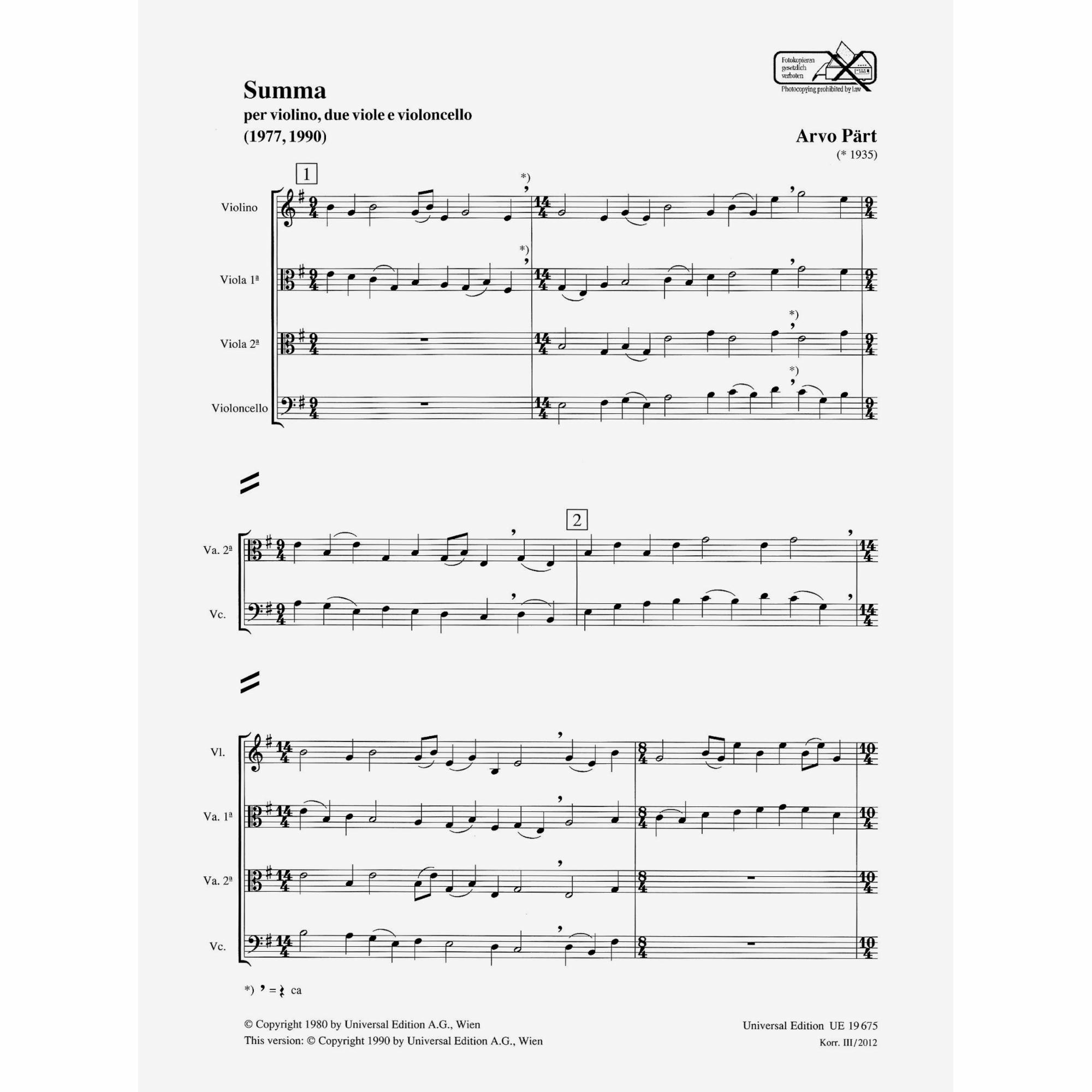 Sample: Score (Pg. 1)