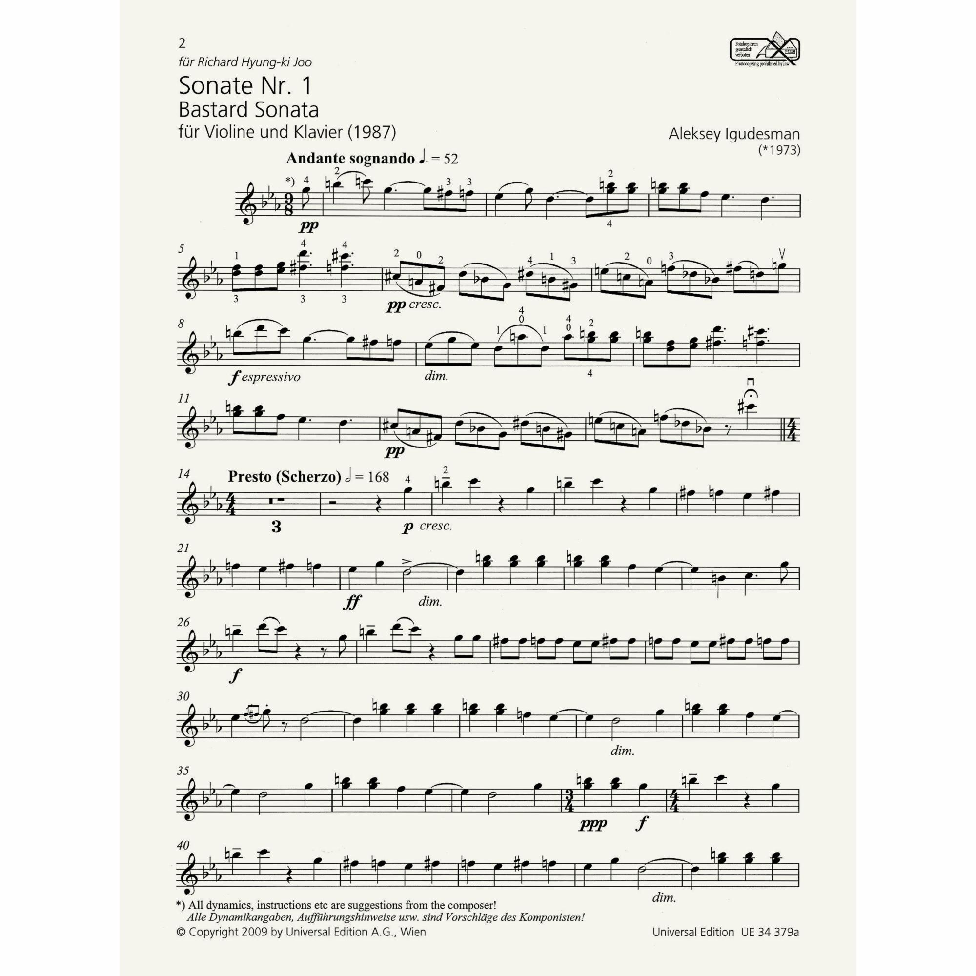 Sample: Violin Part