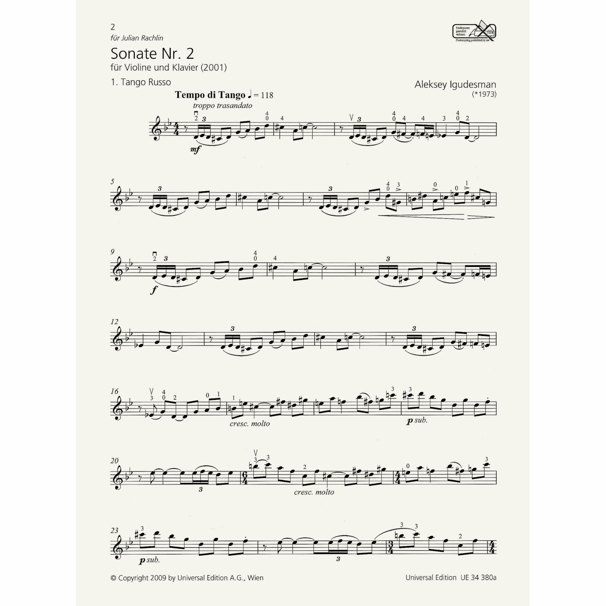 Sample: Violin Part