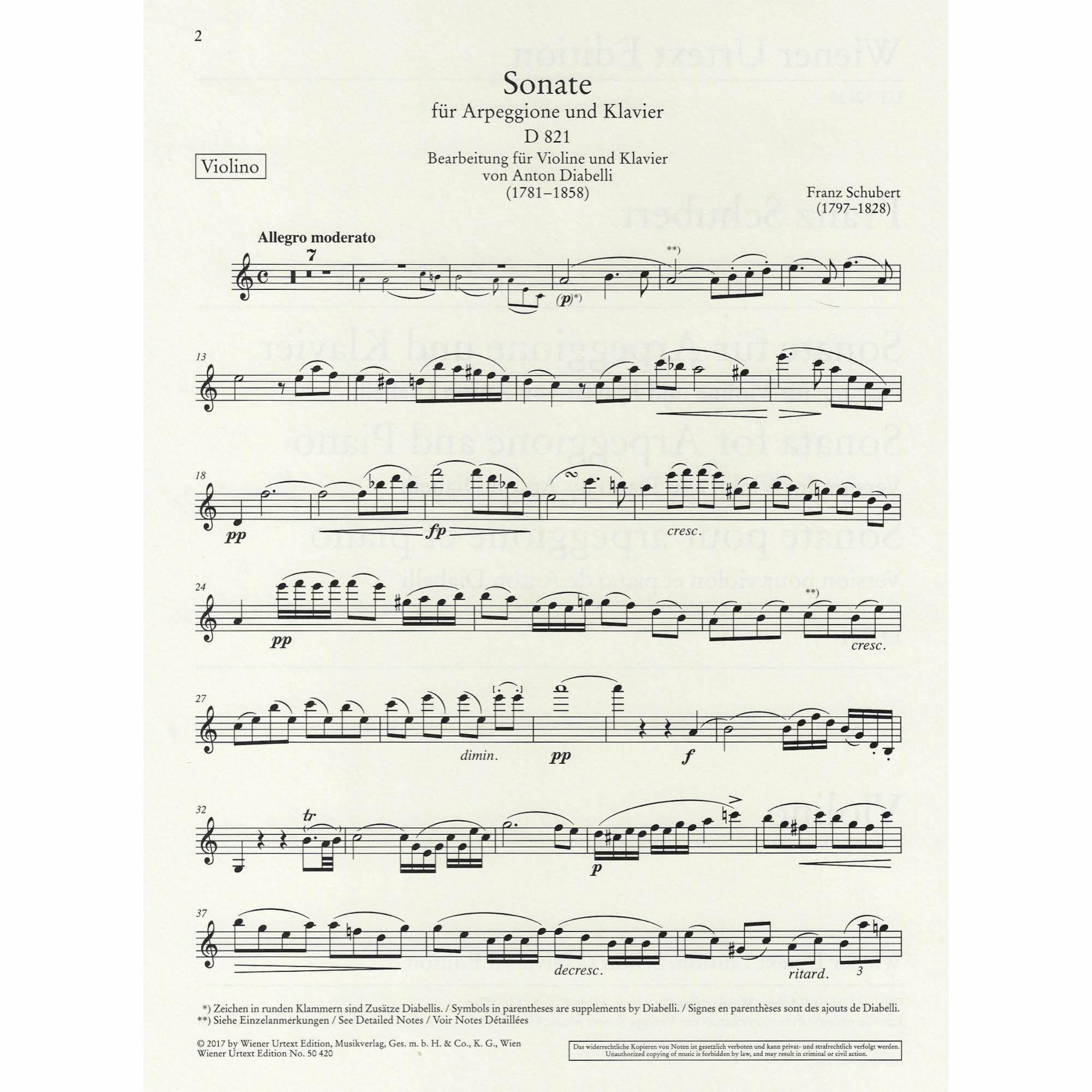 Sample: Violin Part (Pg. 1)