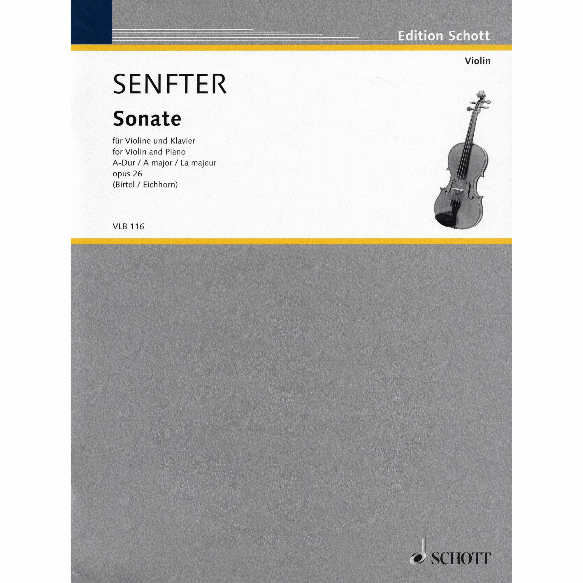 Senfter -- Sonata in A Major, Op. 26 for Violin and Piano