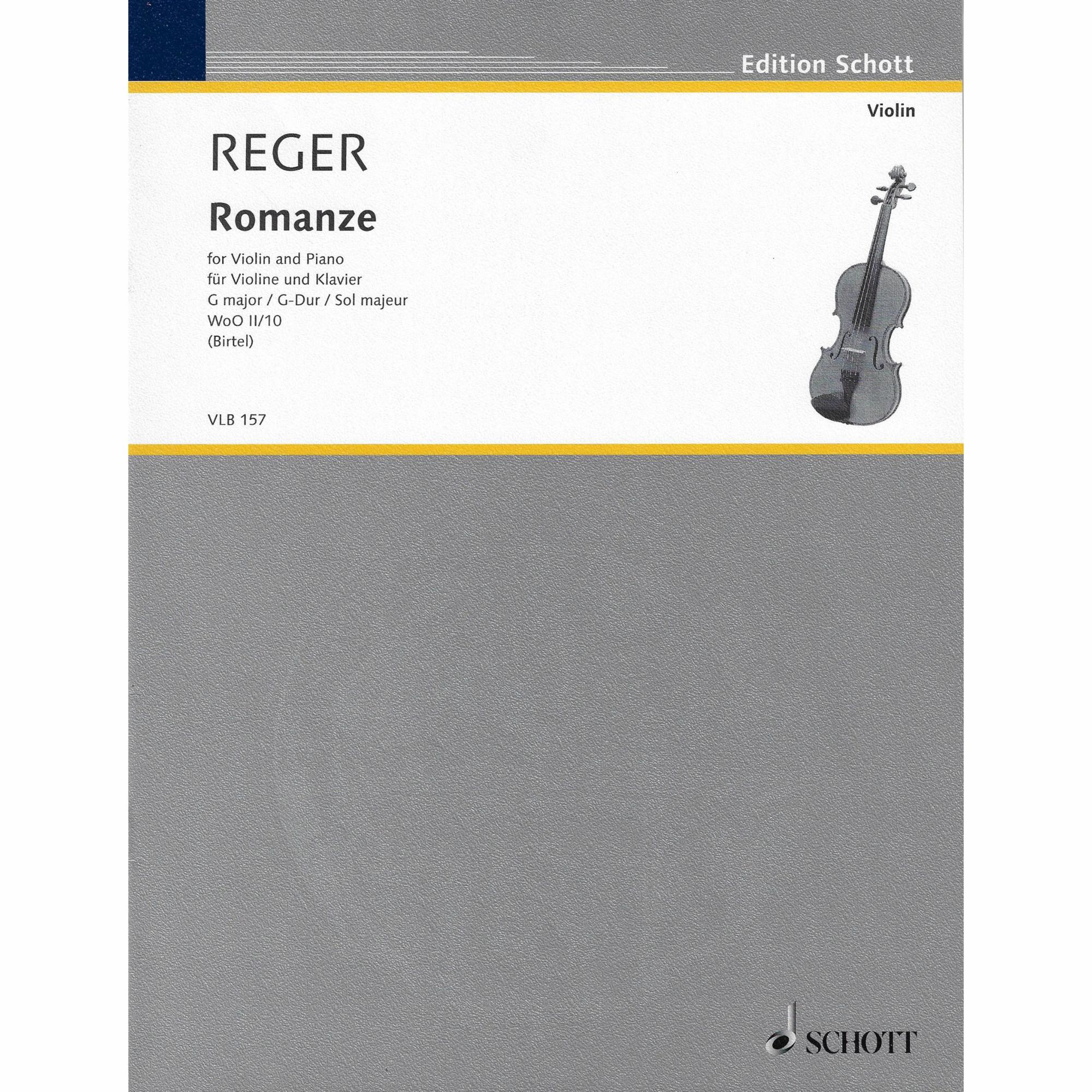 Reger -- Romance in G Major, WoO II/10 for Violin and Piano