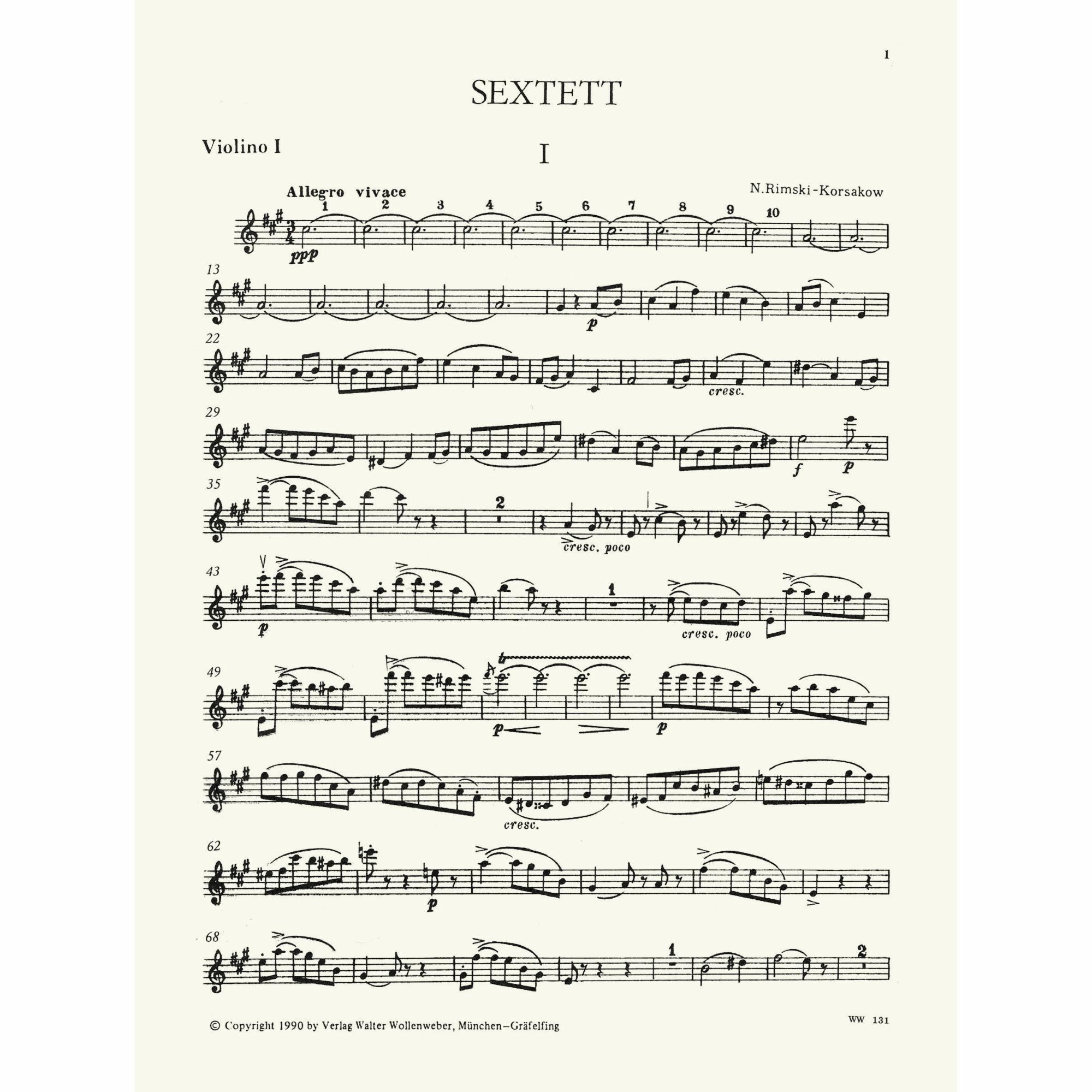 Sample: Violin I (Pg. 1)